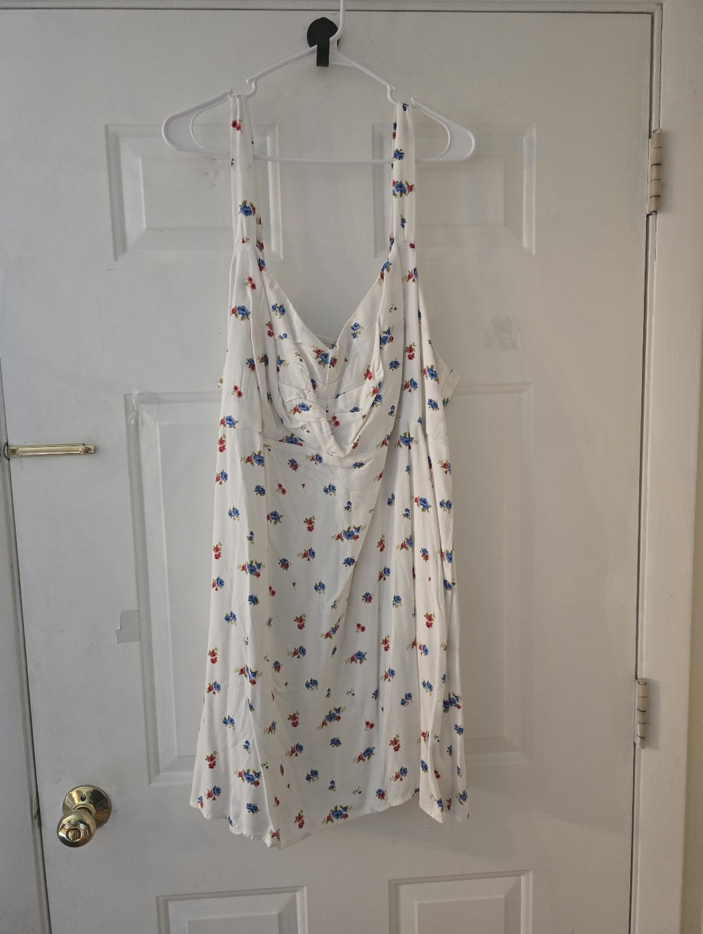 White Floral Slip Dress with Red & Blue Flowers Old Navy 3X
